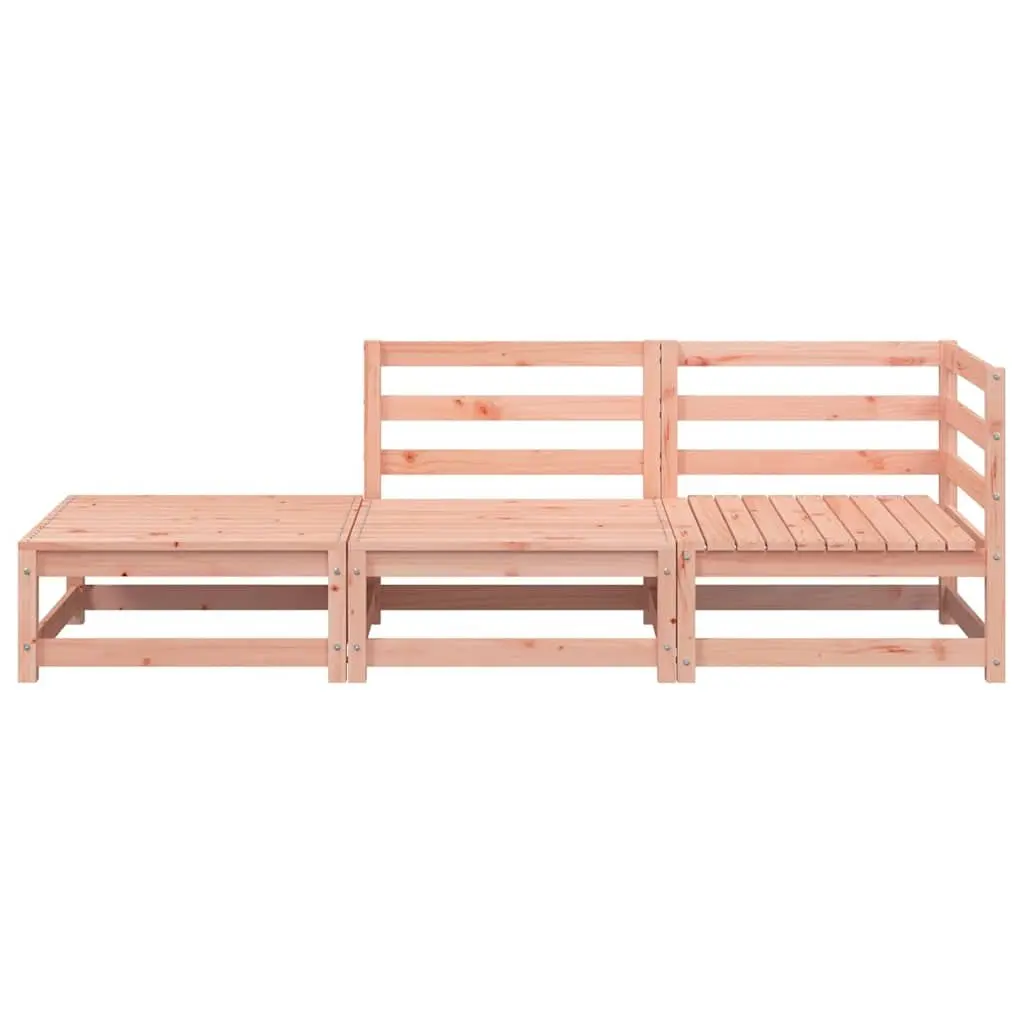 2-Seater Garden Sofa Solid Douglas Wood Modular Brown with Footstool