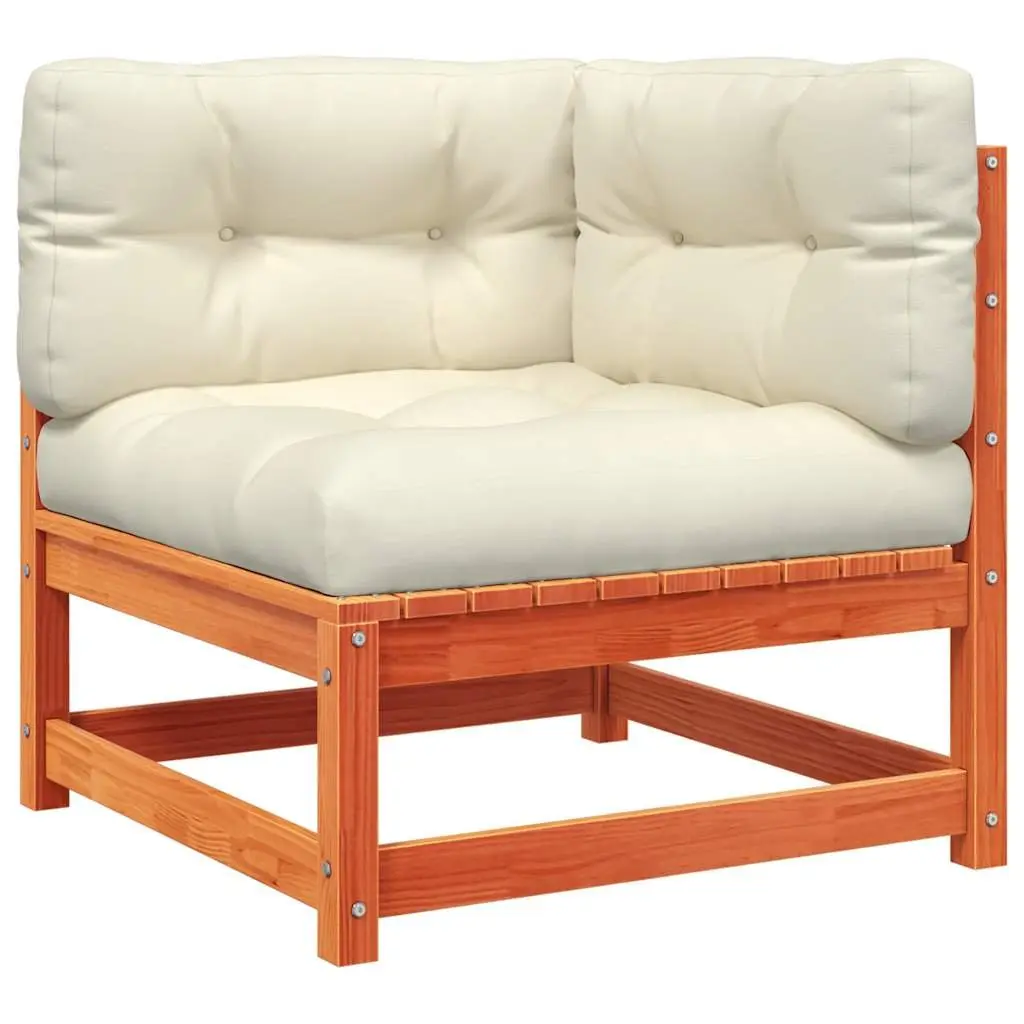 Outdoor Sectional Sofa Unit Garden 2 pcs Wax Brown Solid Wood Pine Modular