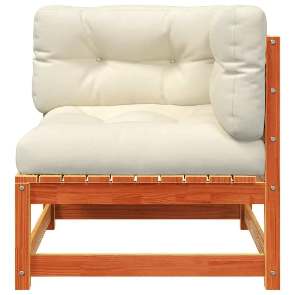 Outdoor Sectional Sofa Unit Garden 2 pcs Wax Brown Solid Wood Pine Modular