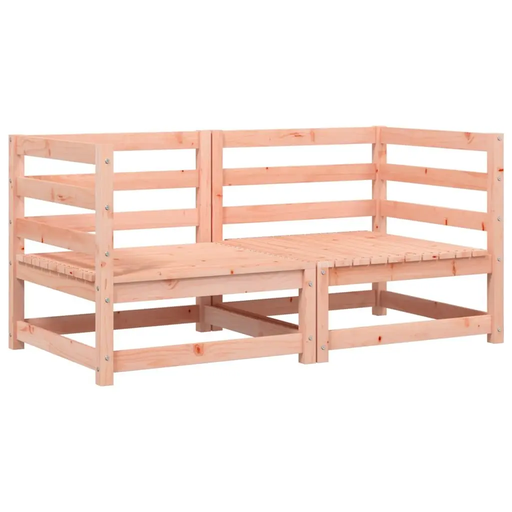 Outdoor Sectional Sofa Solid Douglas Wood 2 Piece Corner Garden Seating Brown
