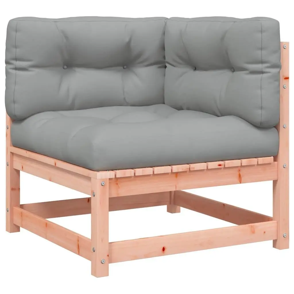 Outdoor Sectional Sofa Solid Douglas Wood 2 Piece Corner Garden Seating Brown