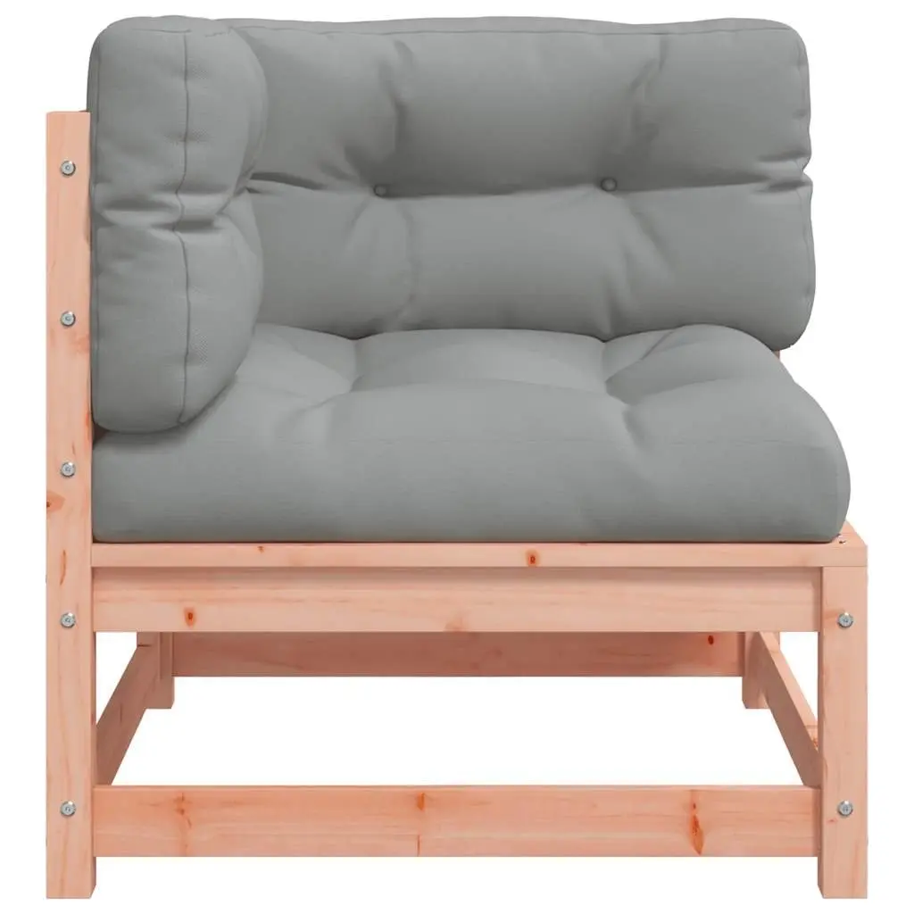 Outdoor Sectional Sofa Solid Douglas Wood 2 Piece Corner Garden Seating Brown