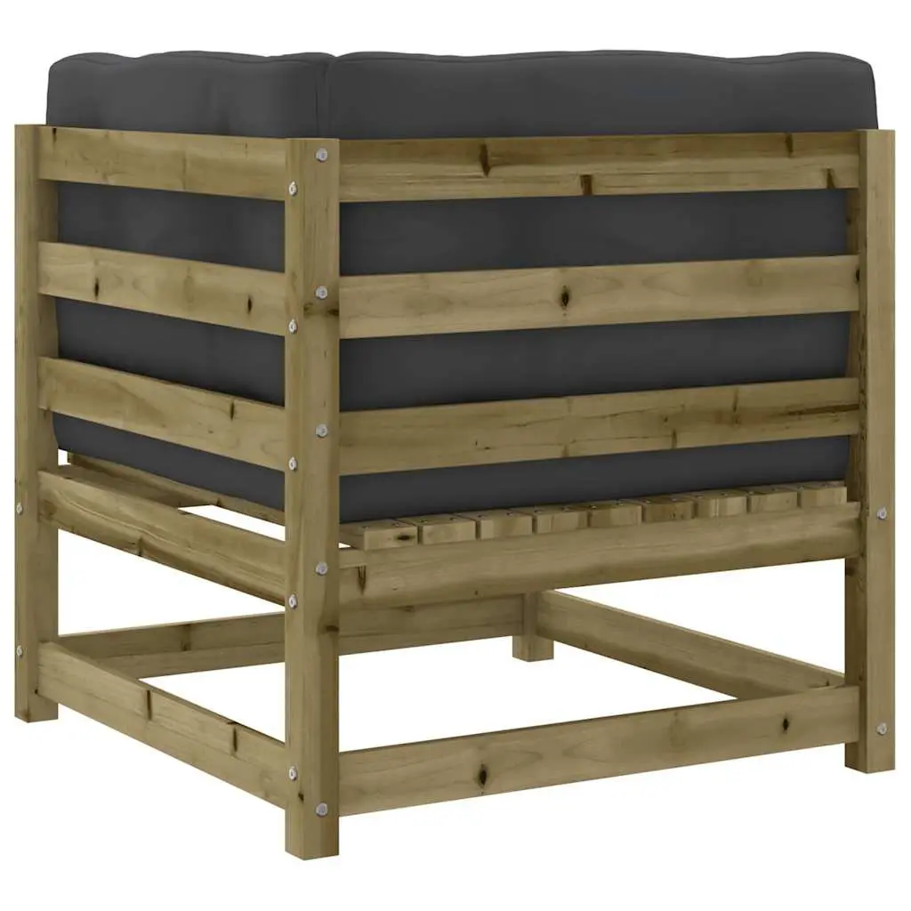 Outdoor Corner Garden Sofa Impregnated Pine Wood 2 Piece Brown Modular Seating Set