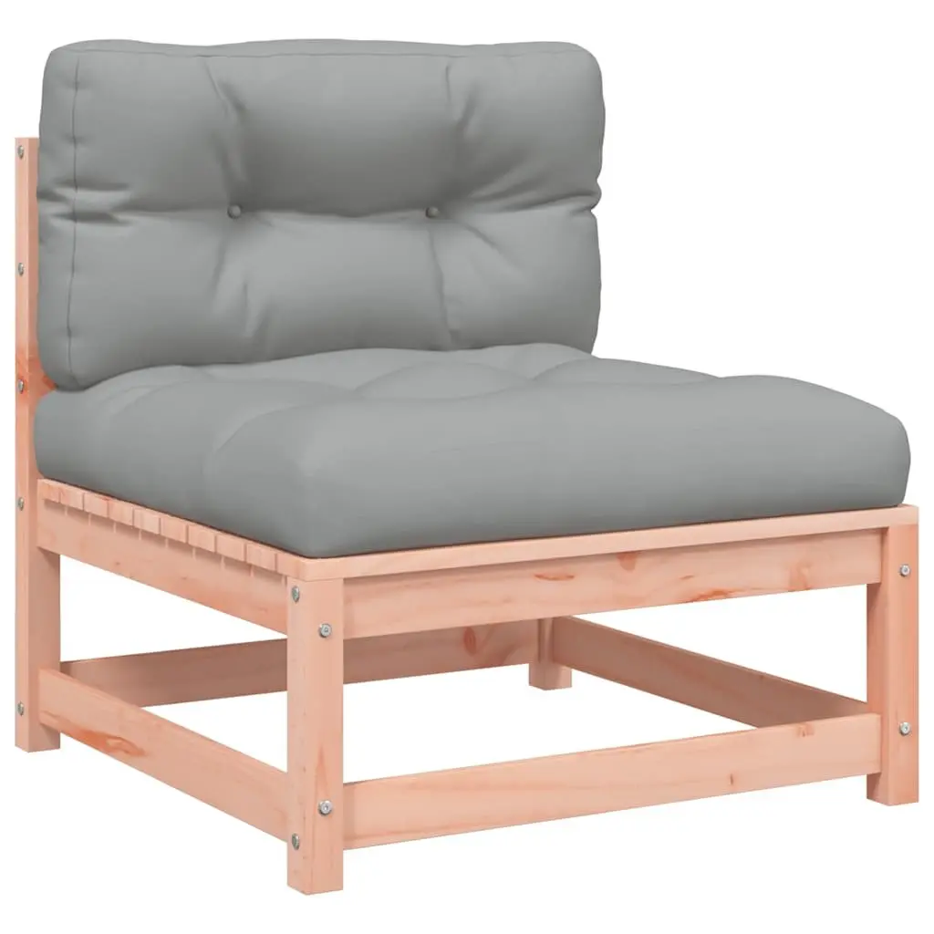 Outdoor Sectional Sofa Unit Solid Douglas Wood 2 Piece Armless Brown with Cushions