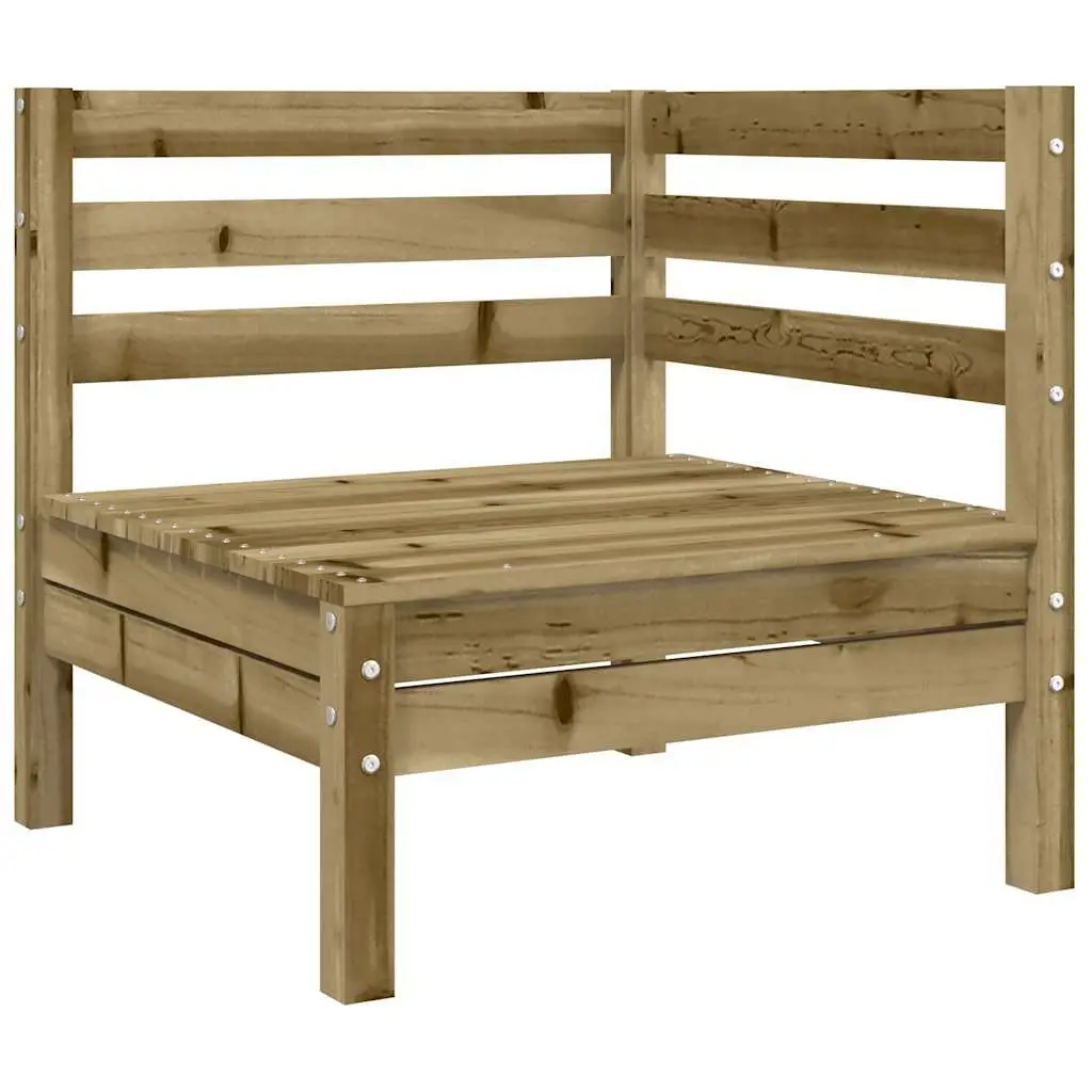 Garden Corner Sofa Modular Outdoor Sectional Seating Impregnated Pine Wood Brown