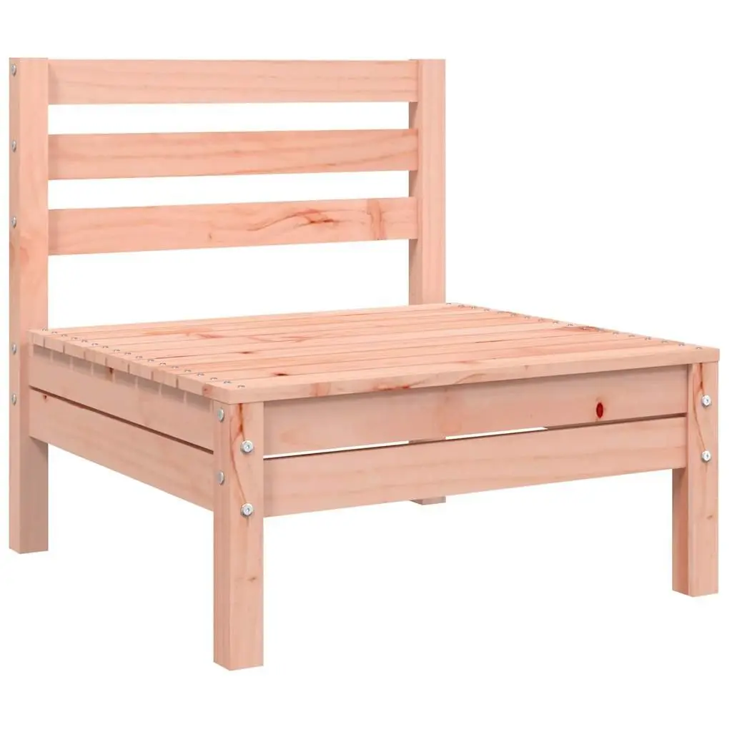 Wooden Garden Sofa Armless Solid Douglas Wood Brown Modular Outdoor Seating Unit