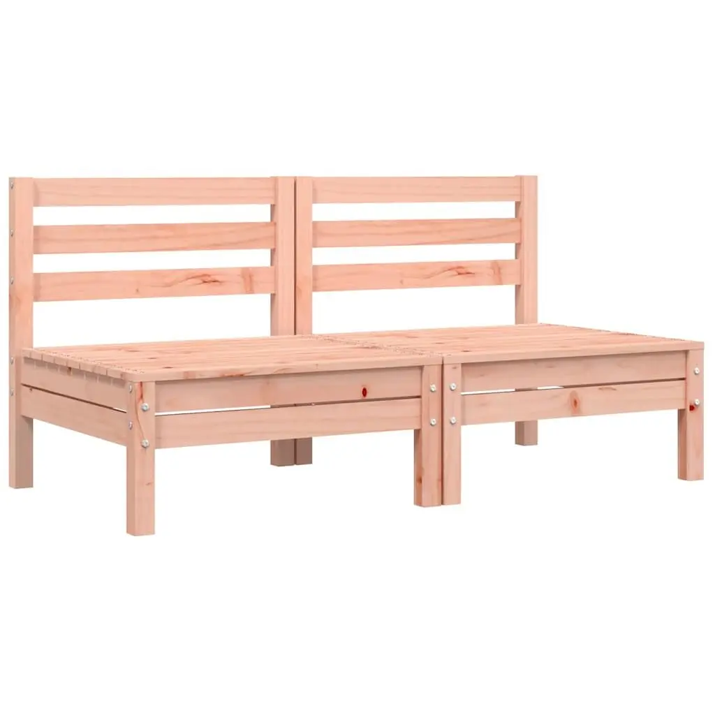 Outdoor Armless Sectional Sofa Units Solid Douglas Wood 2 Piece Brown