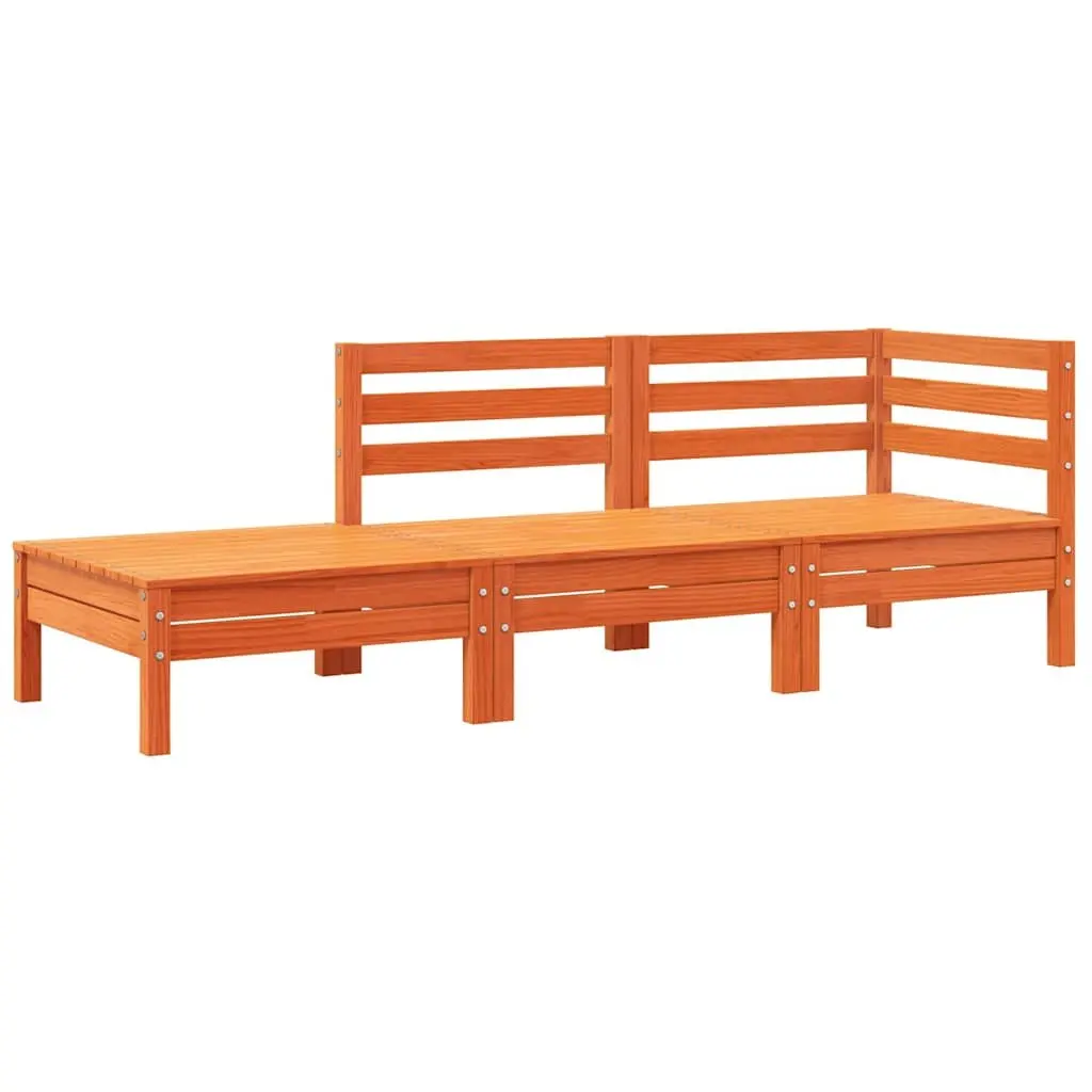 3-Seater Garden Sofa with Footstool and Cushions Outdoor Patio Furniture Brown