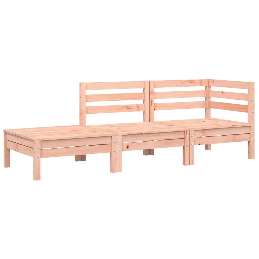 3-Seater Wooden Garden Sofa with Cushions Footstool Brown