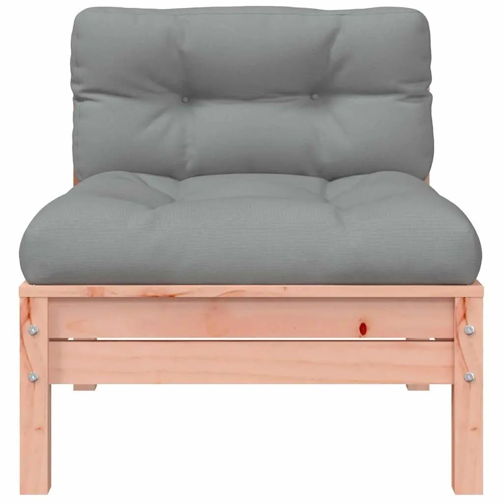 3-Seater Wooden Garden Sofa with Cushions Footstool Brown