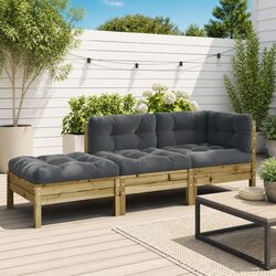 Versatile 3-Seater Garden Sofa with Cushion Footstool
