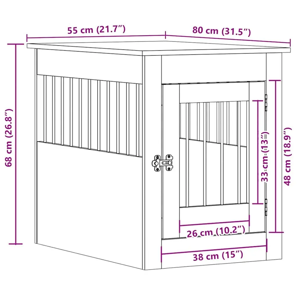 White Dog Crate Furniture with Dual Purpose