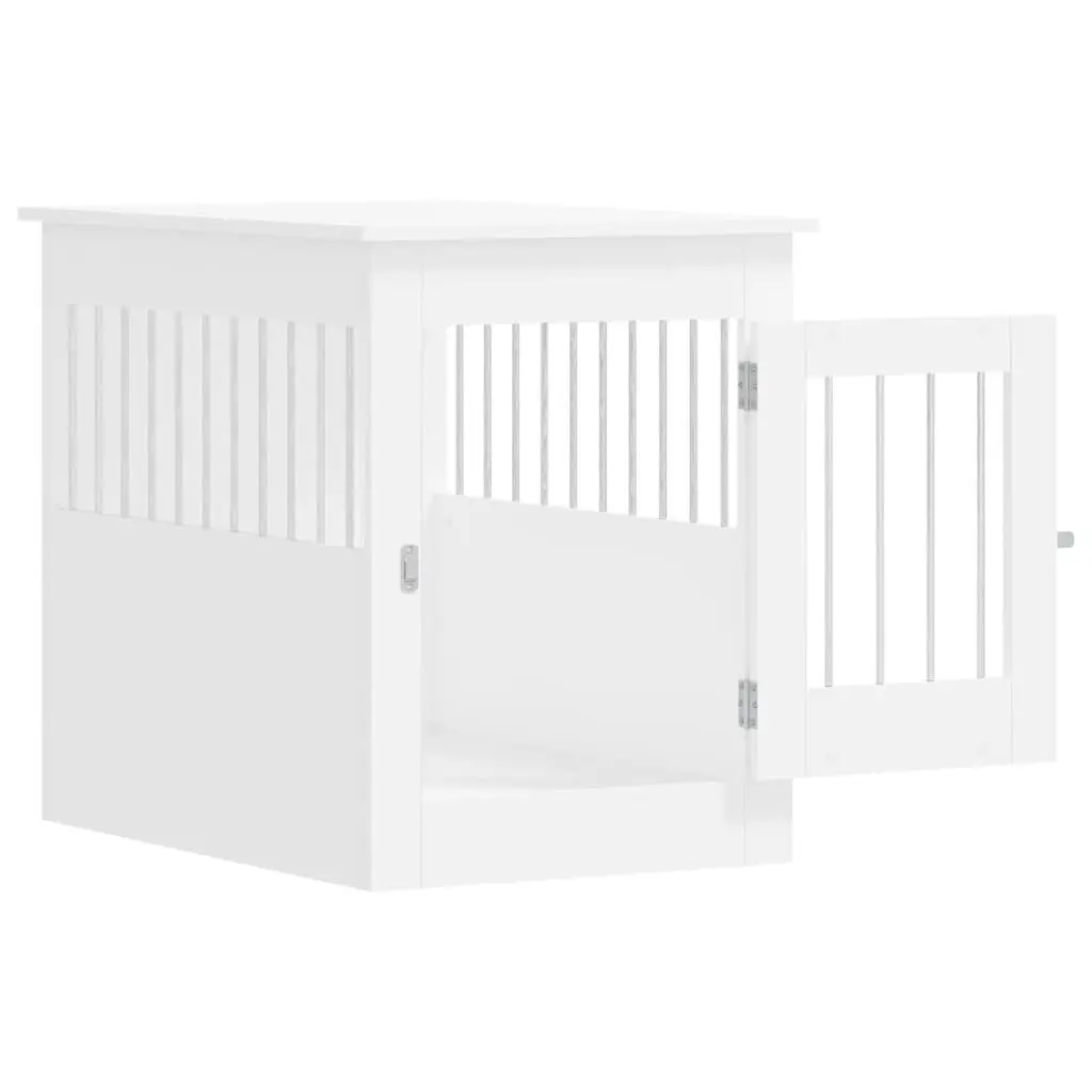 White Dog Crate Furniture with Dual Purpose