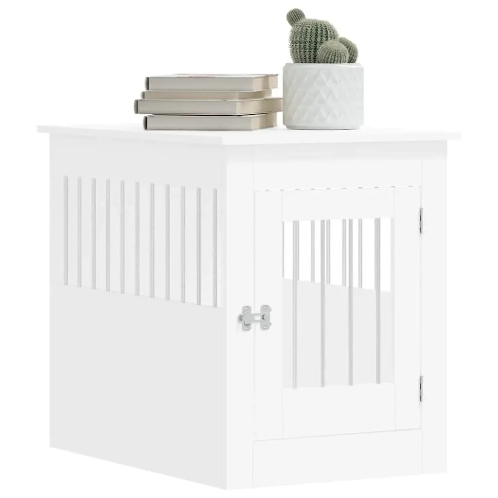 White Dog Crate Furniture with Dual Purpose