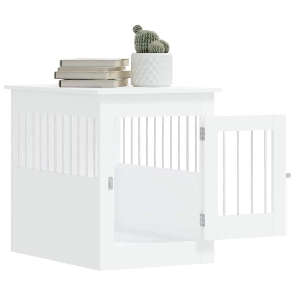 White Dog Crate Furniture with Dual Purpose