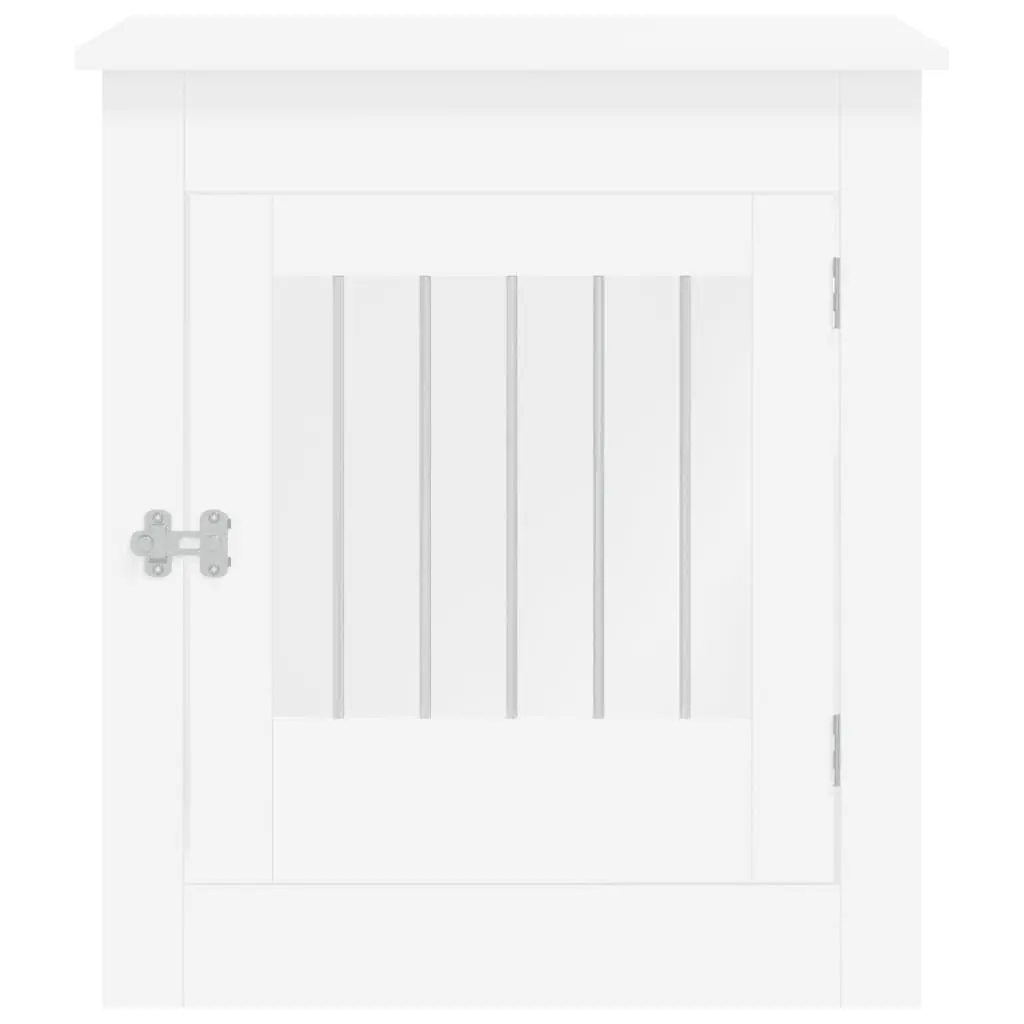 Dog Crate Furniture White End Table 64.5x80x71cm Steel Wire Engineered Wood