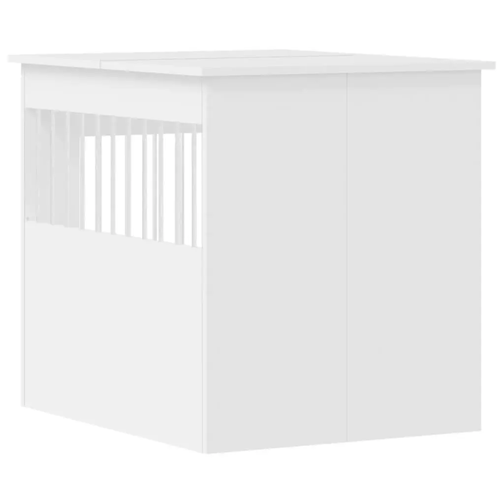 Dog Crate Furniture White End Table 64.5x80x71cm Steel Wire Engineered Wood