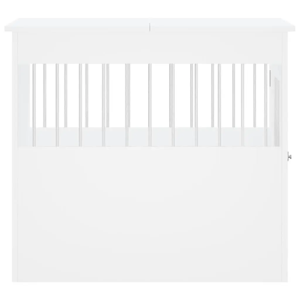 Dog Crate Furniture White End Table 64.5x80x71cm Steel Wire Engineered Wood