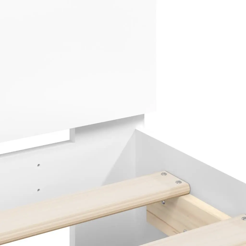 Bed Frame Engineered Wood 90x190 cm White with Headboard