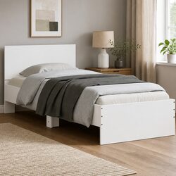 Versatile White Bed Frame with RGB Lights for Any Room