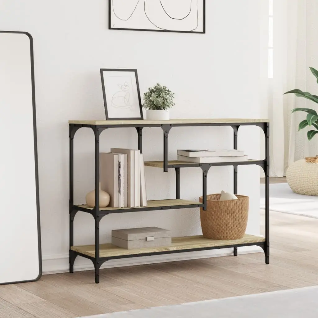 Console Table Engineered Wood 100 x 30 x 75 cm Brown Sonoma Oak