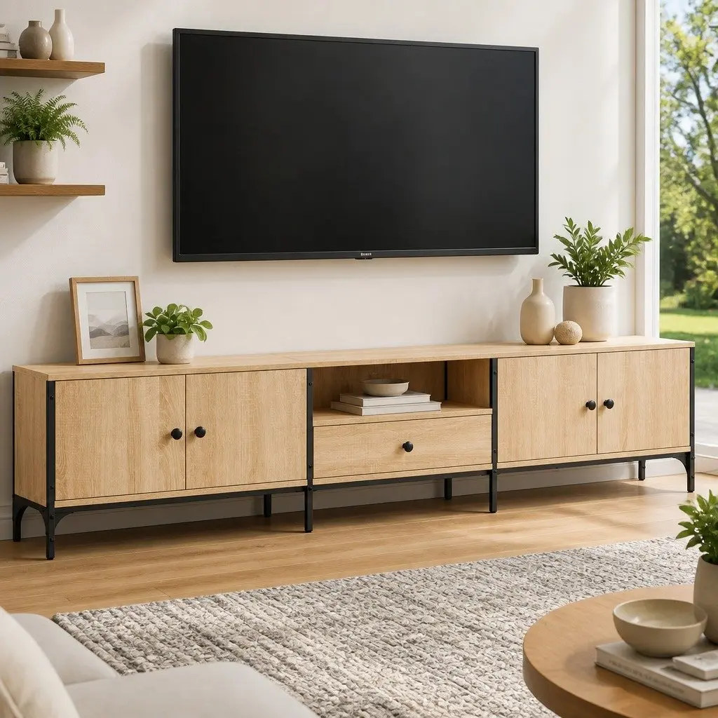 TV Cabinet Engineered Wood 200x25x44cm Brown