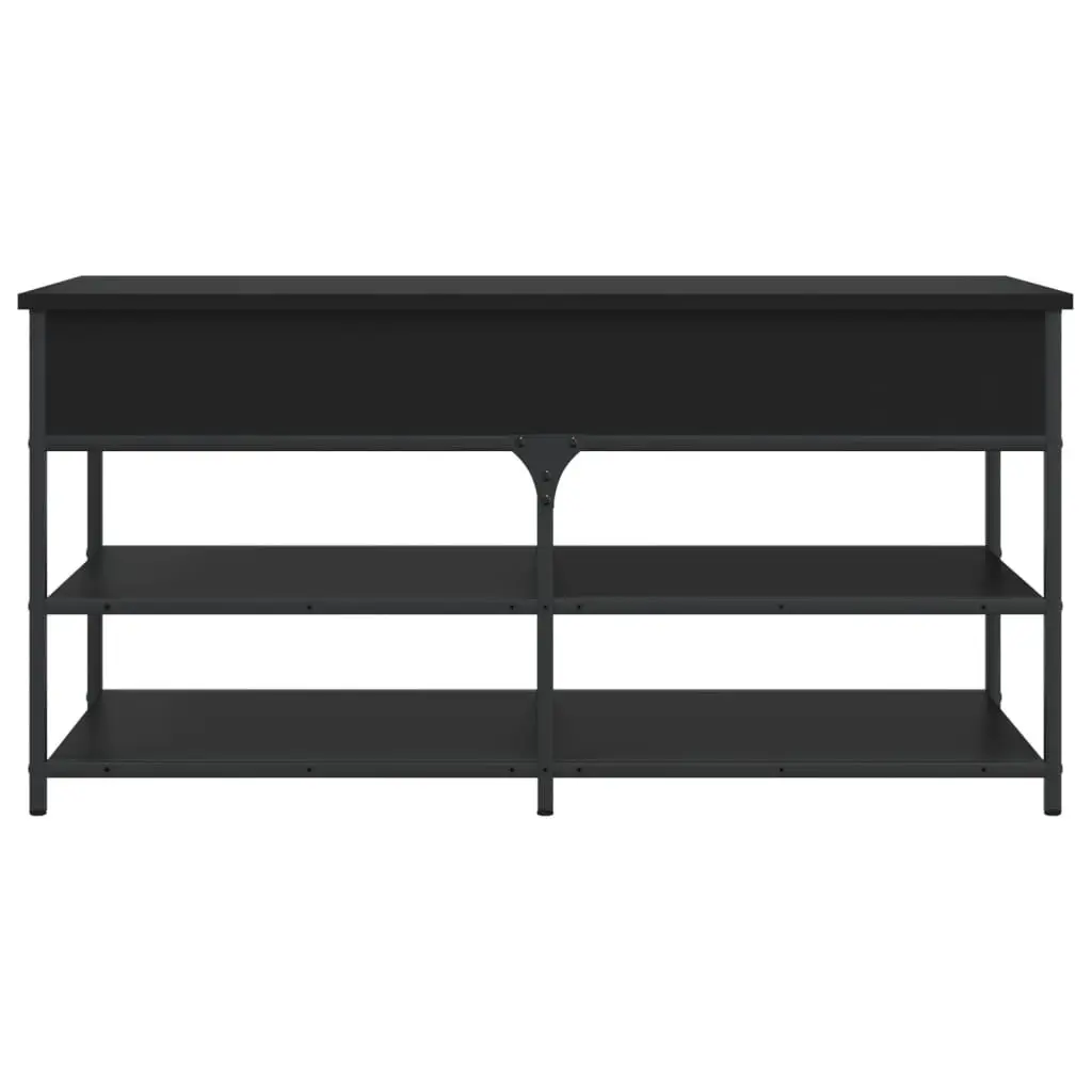 Storage Bench Black Hallway Shoe Organiser Engineered Wood Lift Top Entryway