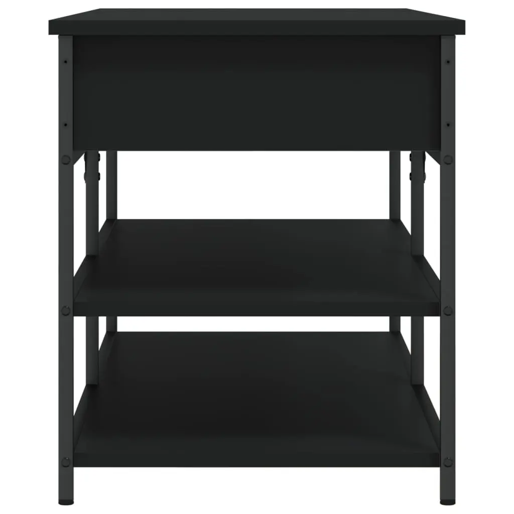 Storage Bench Black Hallway Shoe Organiser Engineered Wood Lift Top Entryway