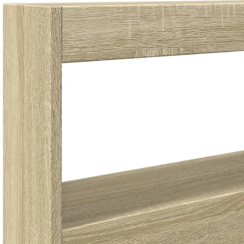 Headboard Cabinet Engineered Wood 120 cm Brown with RGB LED Lights