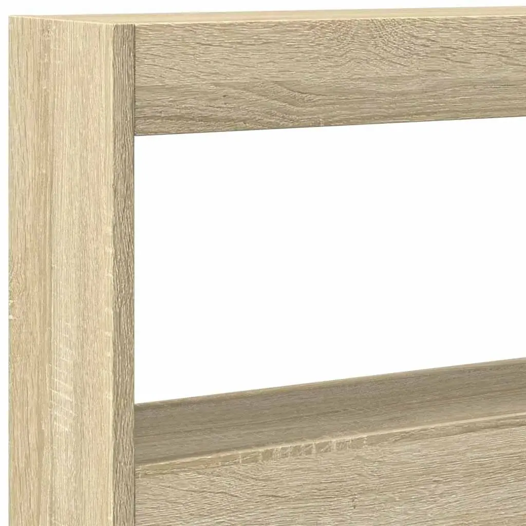 RGB LED Headboard Cabinet Brown Engineered Wood 160cm with Storage Compartment for Bedroom Furniture