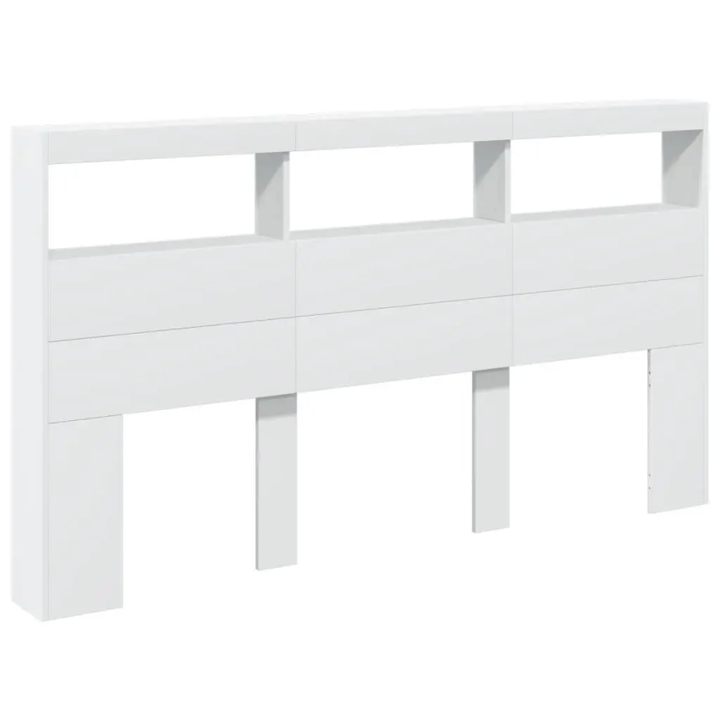 Headboard Cabinet with RGB LED Lights for Storage