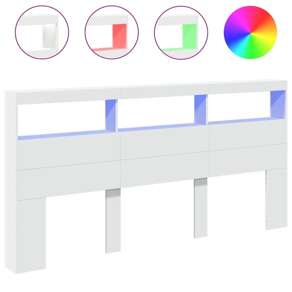 Headboard Cabinet with Integrated LED Lighting