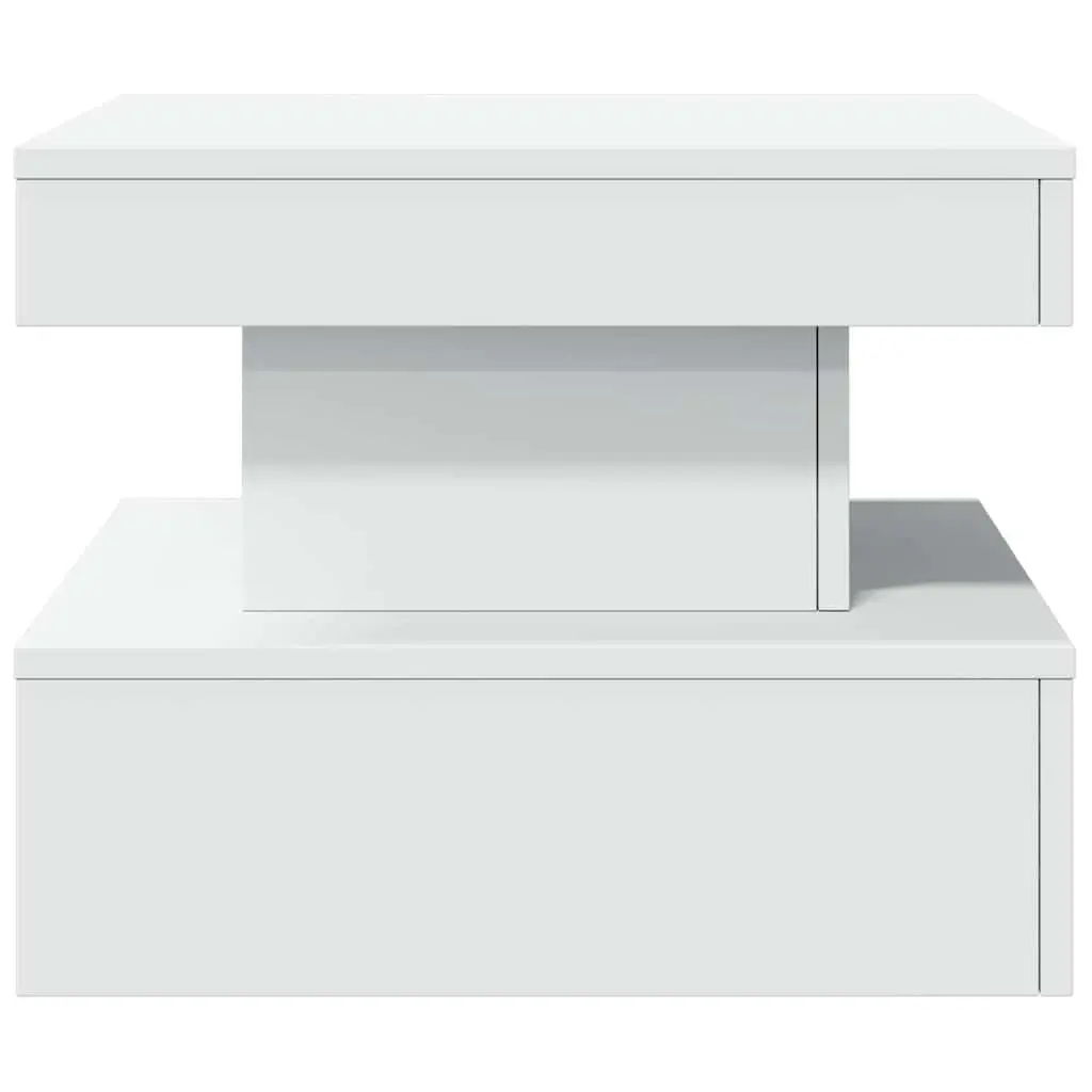 Coffee Table with RGB LED Lights Modern Living Room Accent White 50x50x40cm