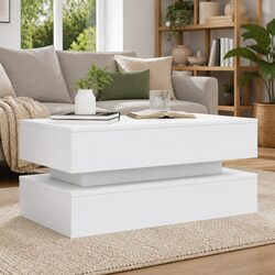 Versatile Coffee Table with RGB LED Lights for Daily Use