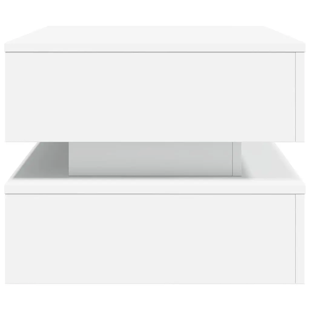 Coffee Table with RGB LED Lights Modern Living Room Accent White 90x50x40cm