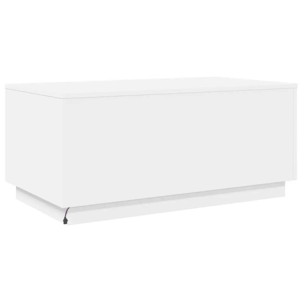 White Coffee Table with Customizable LED Lights