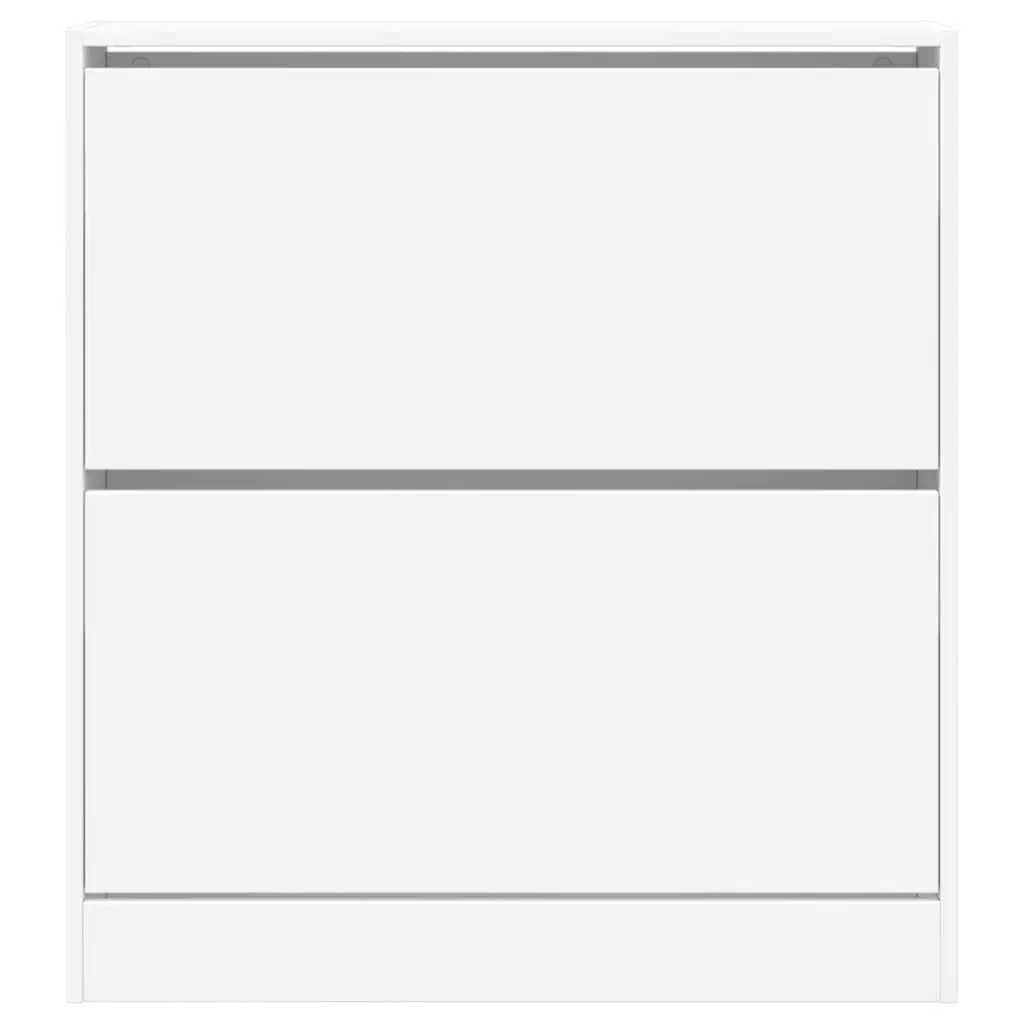 Shoe Cabinet Engineered Wood Compact White 80W x 21D x 87.5H cm