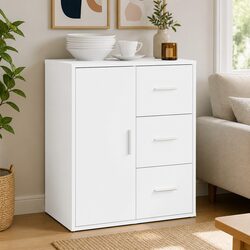 Sideboard Storage Cabinet White 60x31x70 cm Engineered Wood Buffet Furniture