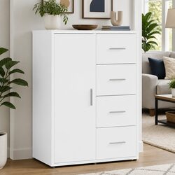 Practical White Storage Cabinet 60x31x84 cm for Everyday Use