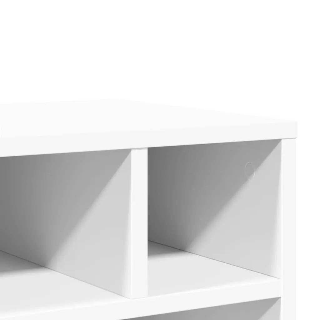 Printer Stand Engineered Wood Mobile Organiser Storage Shelf White 41 x 32 x 48 cm