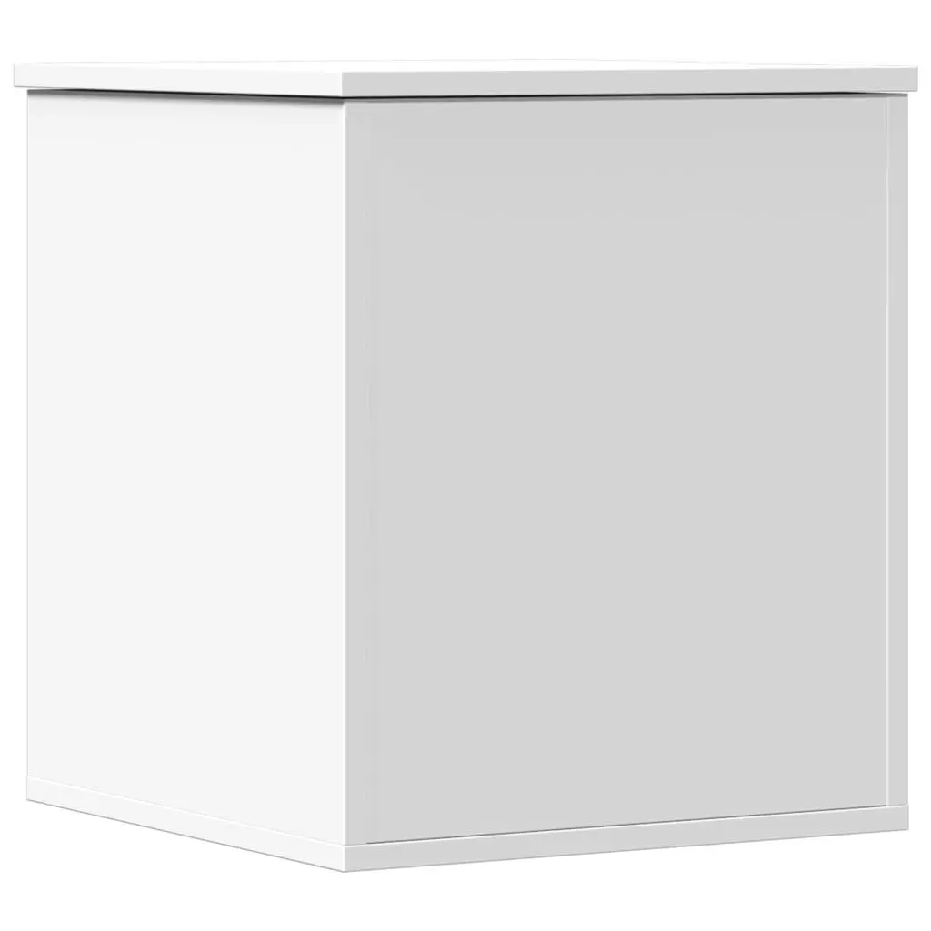 Storage Box Engineered Wood White 40x42x46cm Multifunctional Organizer for Living Room Bedroom