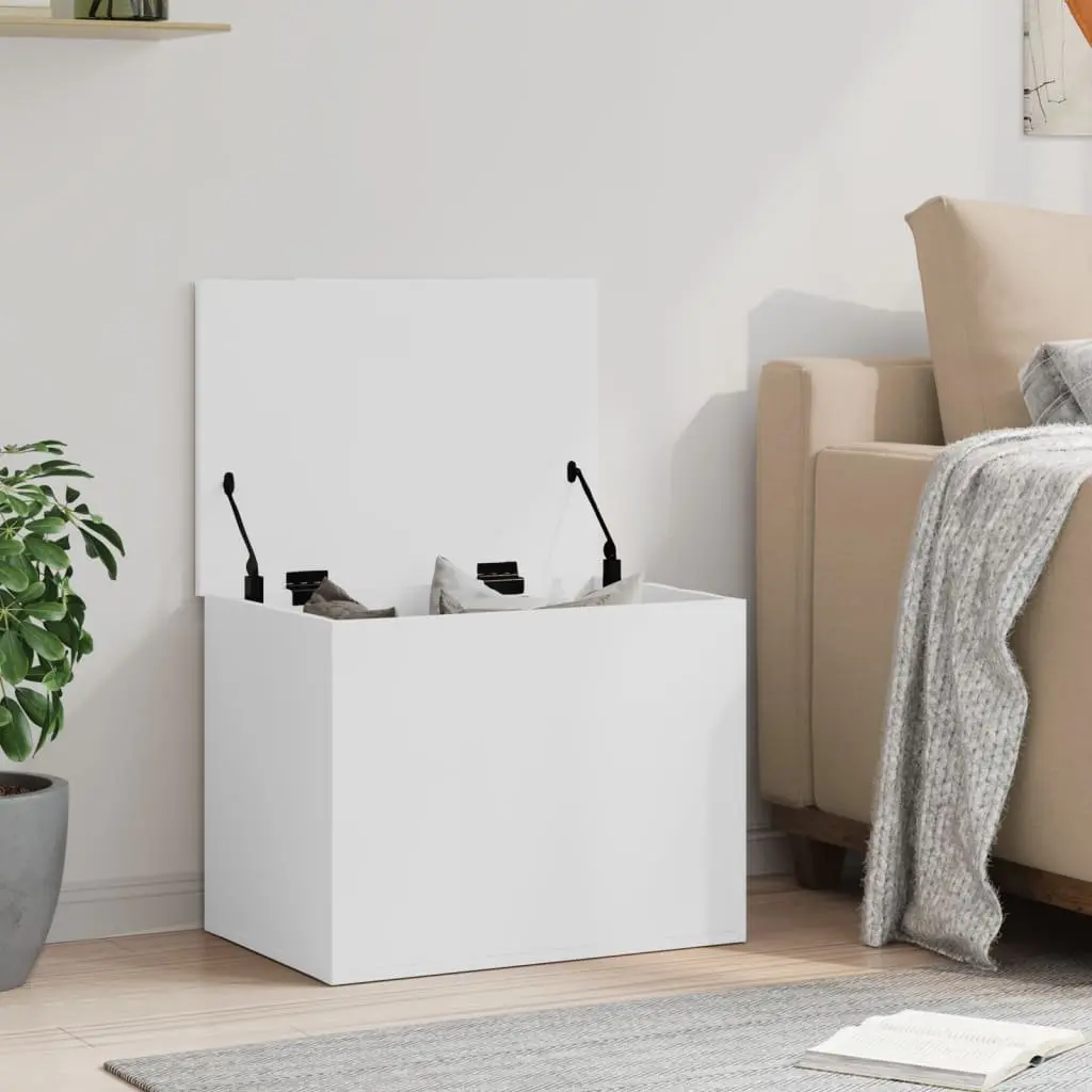 Toy Box Storage Chest Engineered Wood White 60x42x46cm Organiser Furniture