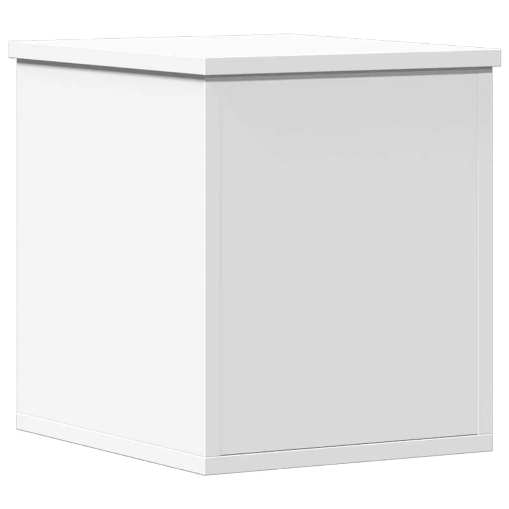White Storage Chest Engineered Wood 30x35x35 cm Multifunctional Organizer for Home Decor