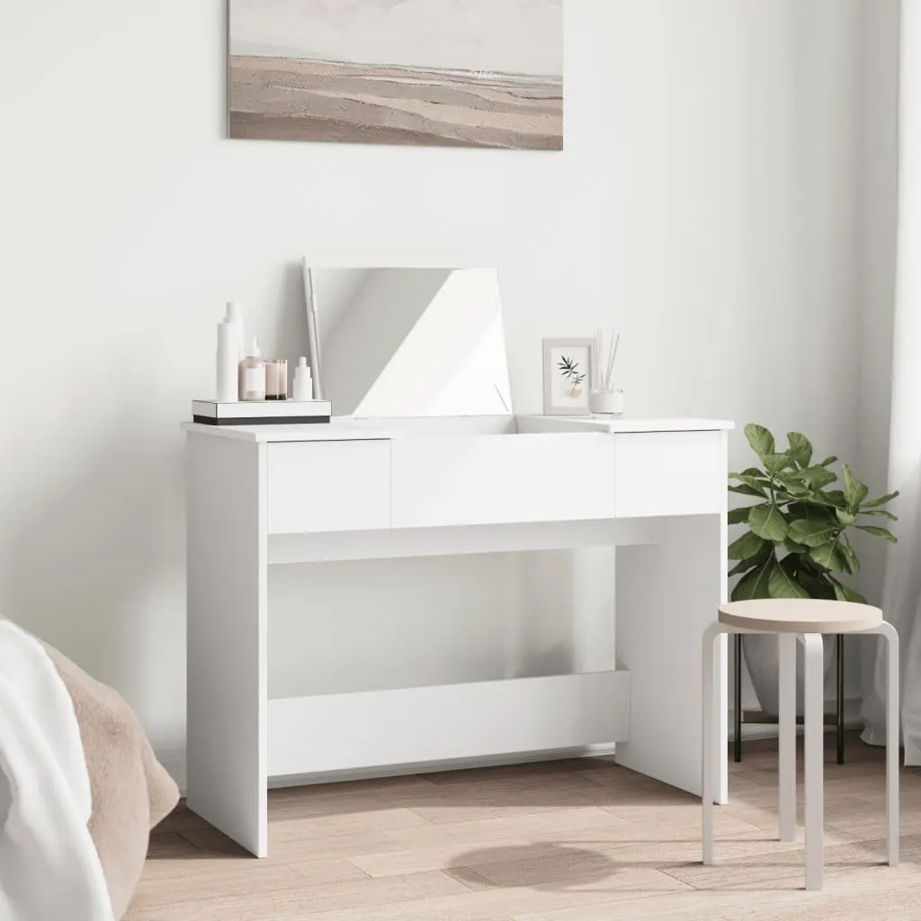 Dressing Table Engineered Wood 100x45x76cm White Modern