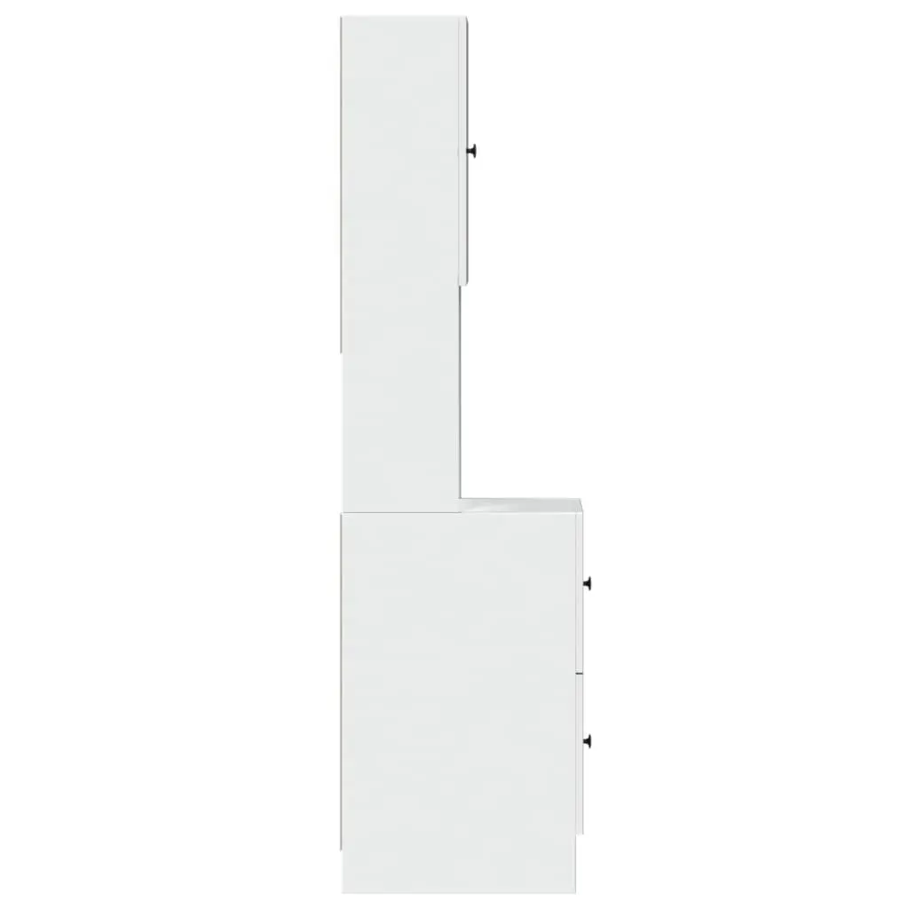 Kitchen Cabinet White Storage Unit with Doors Drawers 35x50x180cm Engineered