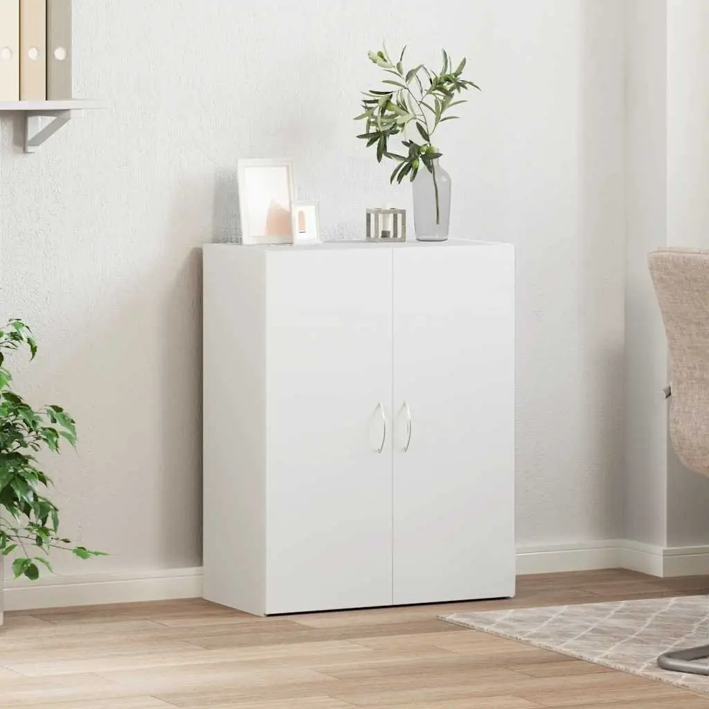 File Cabinet Engineered Wood 60W x 32D x 77.5H cm White Storage Organizer