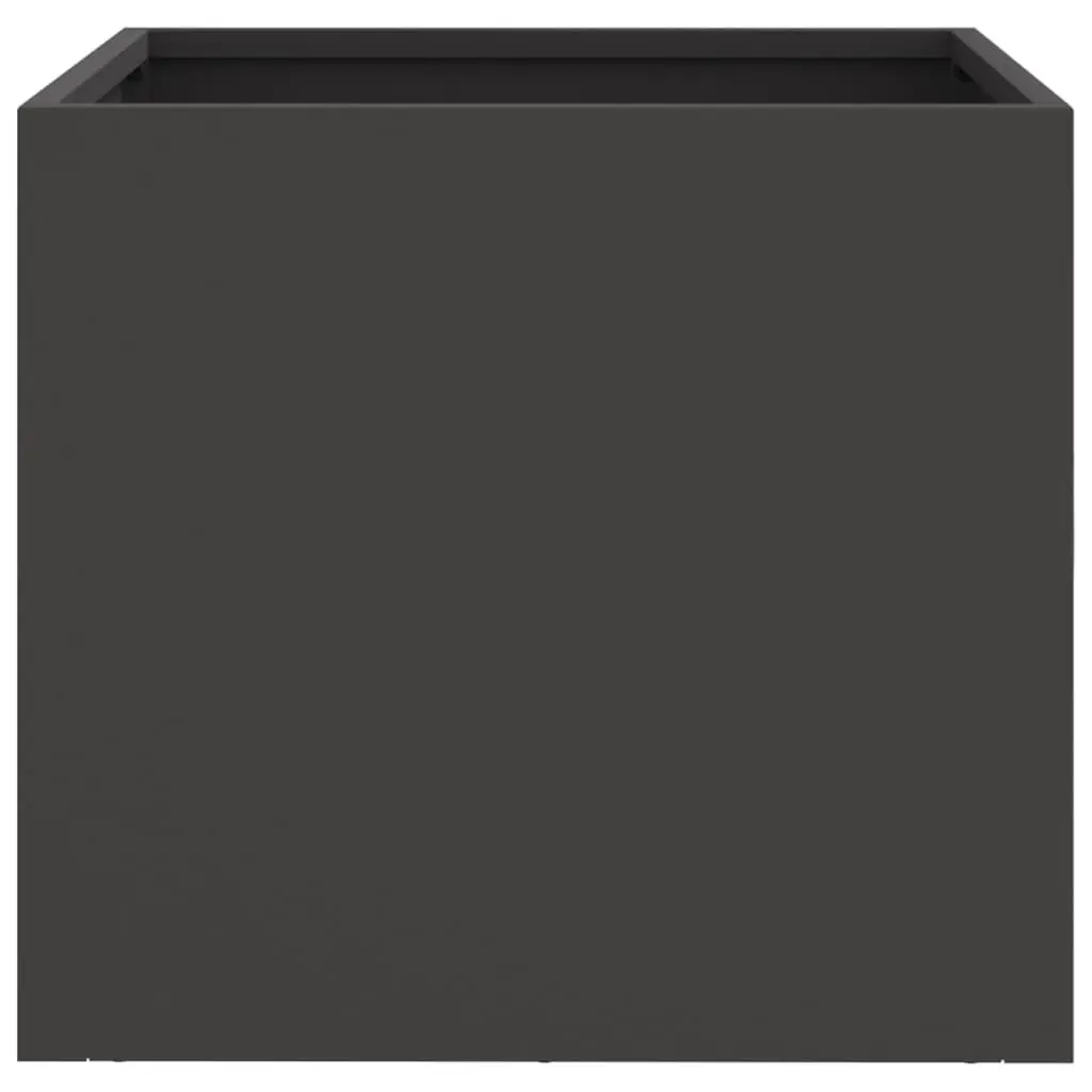Steel Planters Cold-rolled Steel 32x30x29 cm Black 2 Piece Garden Flower Pot Raised Bed Outdoor