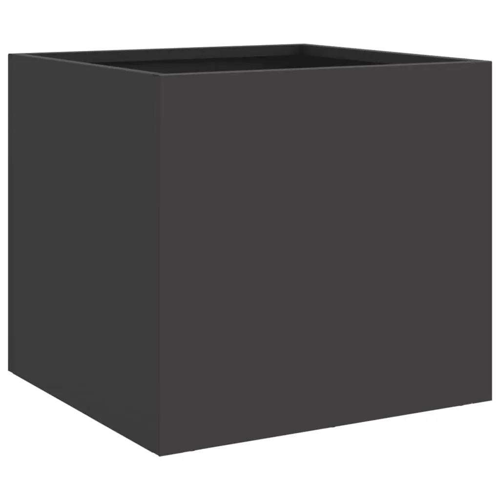 Steel Planters Cold-rolled Steel 32x30x29 cm Black 2 Piece Garden Flower Pot Raised Bed Outdoor