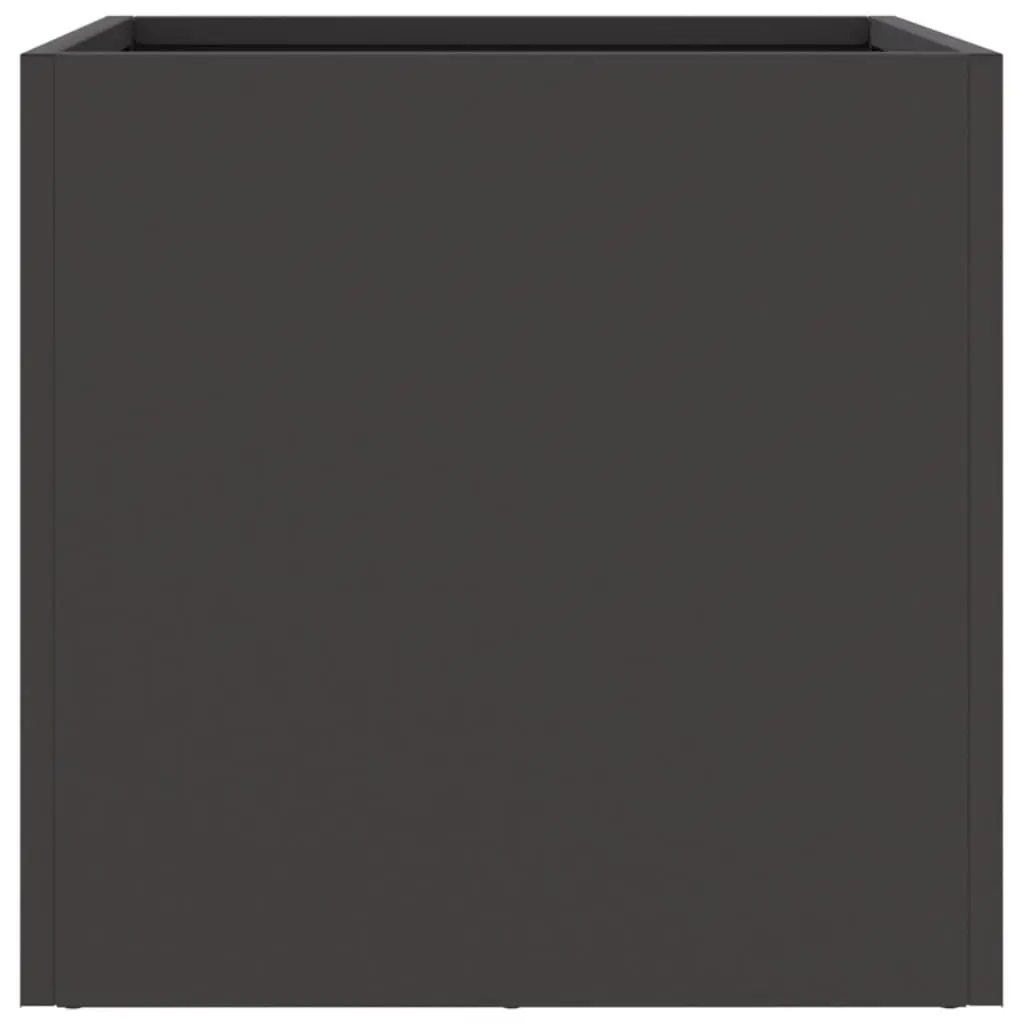 Steel Planters Cold-rolled Steel 32x30x29 cm Black 2 Piece Garden Flower Pot Raised Bed Outdoor