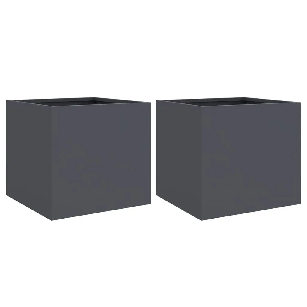 Steel Garden Planters Cold-rolled Steel 32x30x29 cm Anthracite 2 Piece